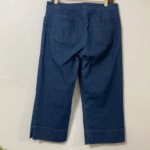 Eileen Fisher Wide Leg Cropped Denim Jeans Size - Picture 2 of 15